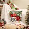 Christmas Pillow Cover 18X18 Inch Baubles Christmas Tree Stars Joy Decoration Holiday Farmhouse Winter Pillow Case for Sofa Couch Decor(Red) AA613-18